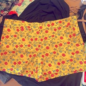 Yellow floral shorts from the Loft